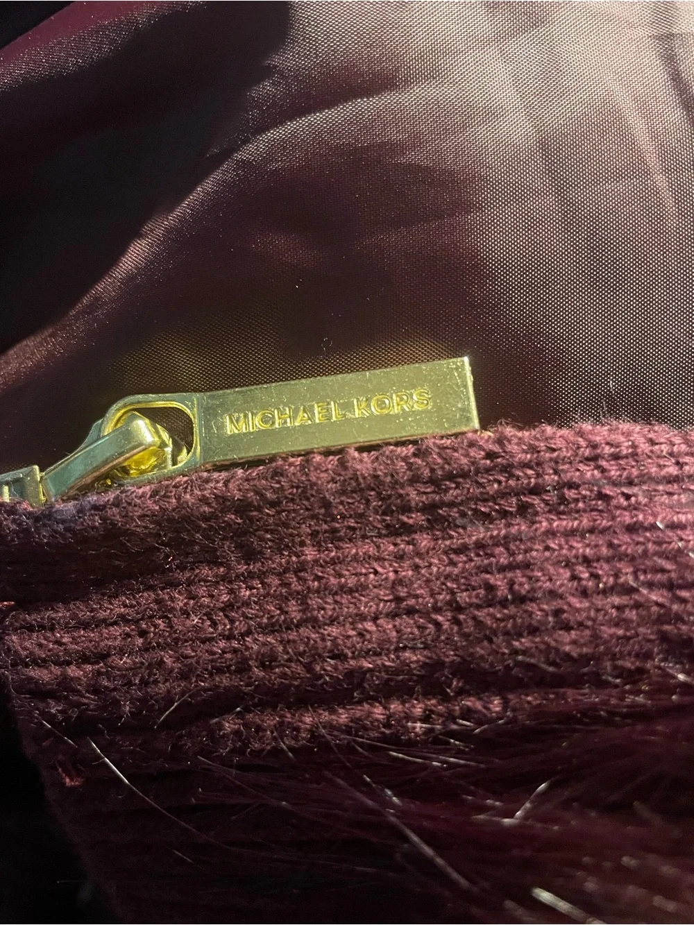 Michael Kors Ribbed Knit Sweater Vest in Wine